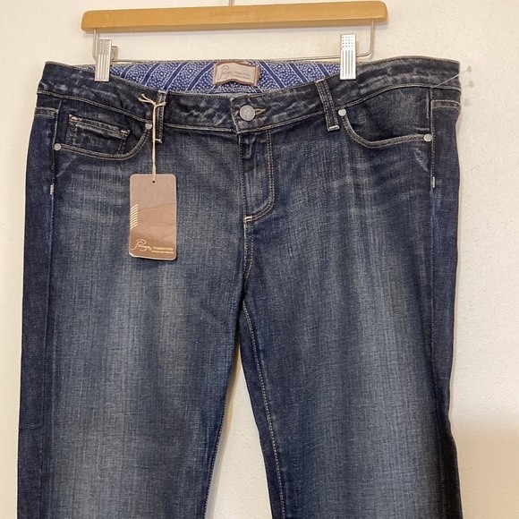 PAIGE Maternity size 32L 32 long Westbourne blue jeans under belly flare NWT - Picture 9 of 13